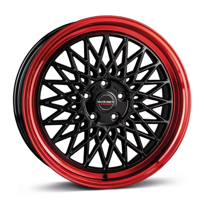 Borbet B black rim red 7x17 4x100 ET30