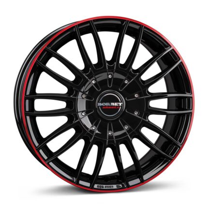 Borbet CW3 black glossy red ring