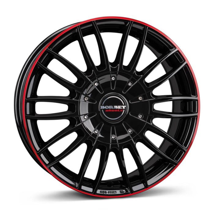 Borbet CW3 black glossy red ring 7,5x18 5x160 ET50