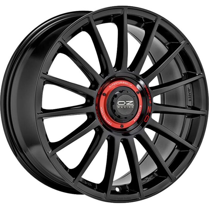 OZ Racing Superturismo Evoluzione Gloss Black + Red Lettering 8,5x20 5x112 ET30