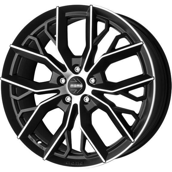 Momo Massimo Matt Black Polished 8x18 5x108 ET42