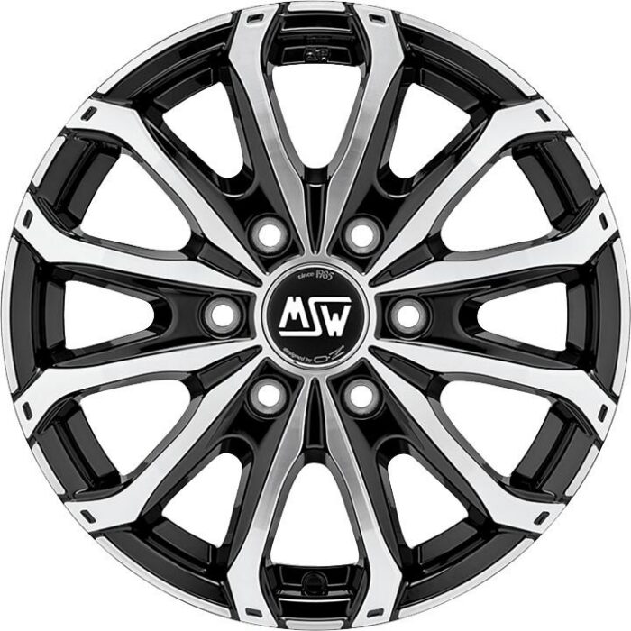 MSW 48 Van 6 Holes Gloss Black Full Polished 6,5x16 6x125 ET68