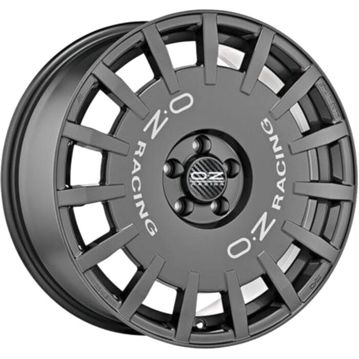 OZ Racing Rally Racing Dark Graphite Silver Lettering 8x17 5x120 ET34