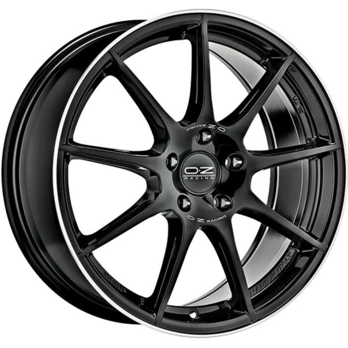 OZ Racing Veloce GT Gloss Black+Diamond Lip+Silver Lettering 8x18 5x114.3 ET45