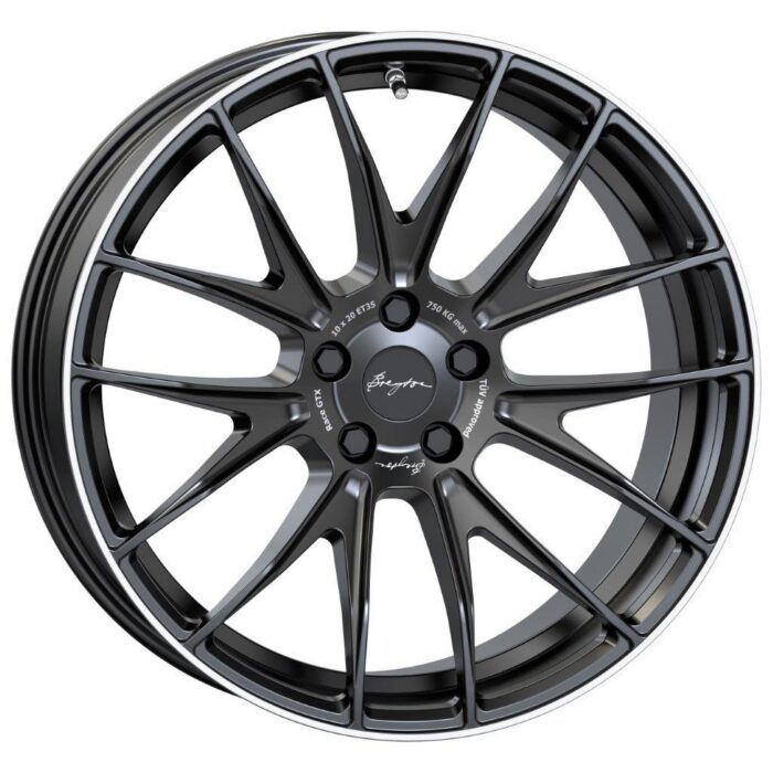 Breyton Race GTX Matt Black with Polished Lip 10x20 5x112 ET35