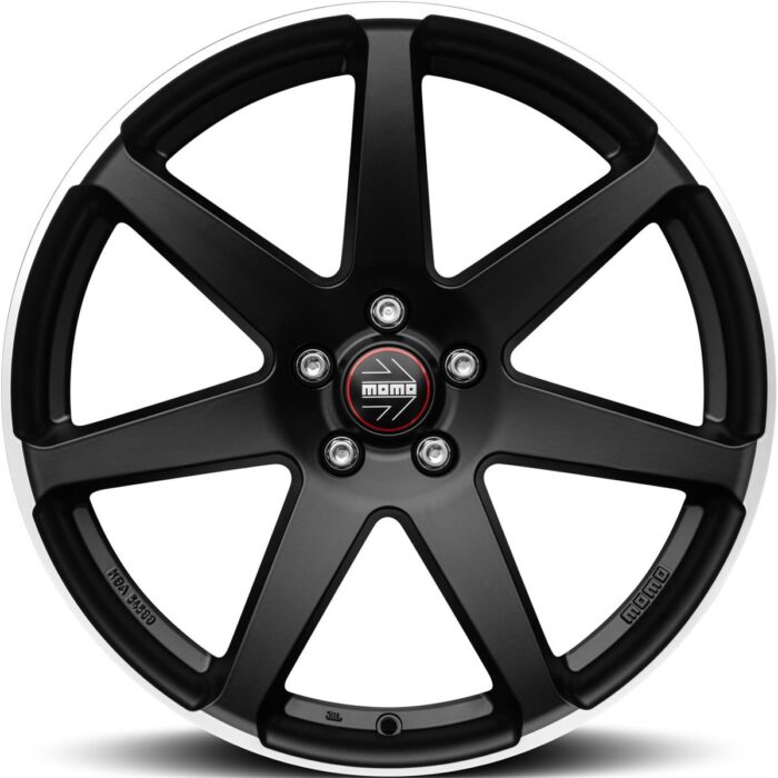 Momo Seven Matt Black polished 8x18 5x108 ET42